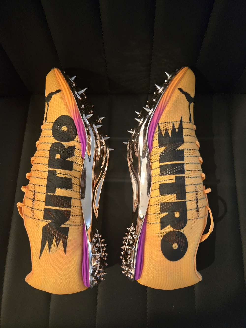 Puma Nitro Track Spikes in Vibrant Orange